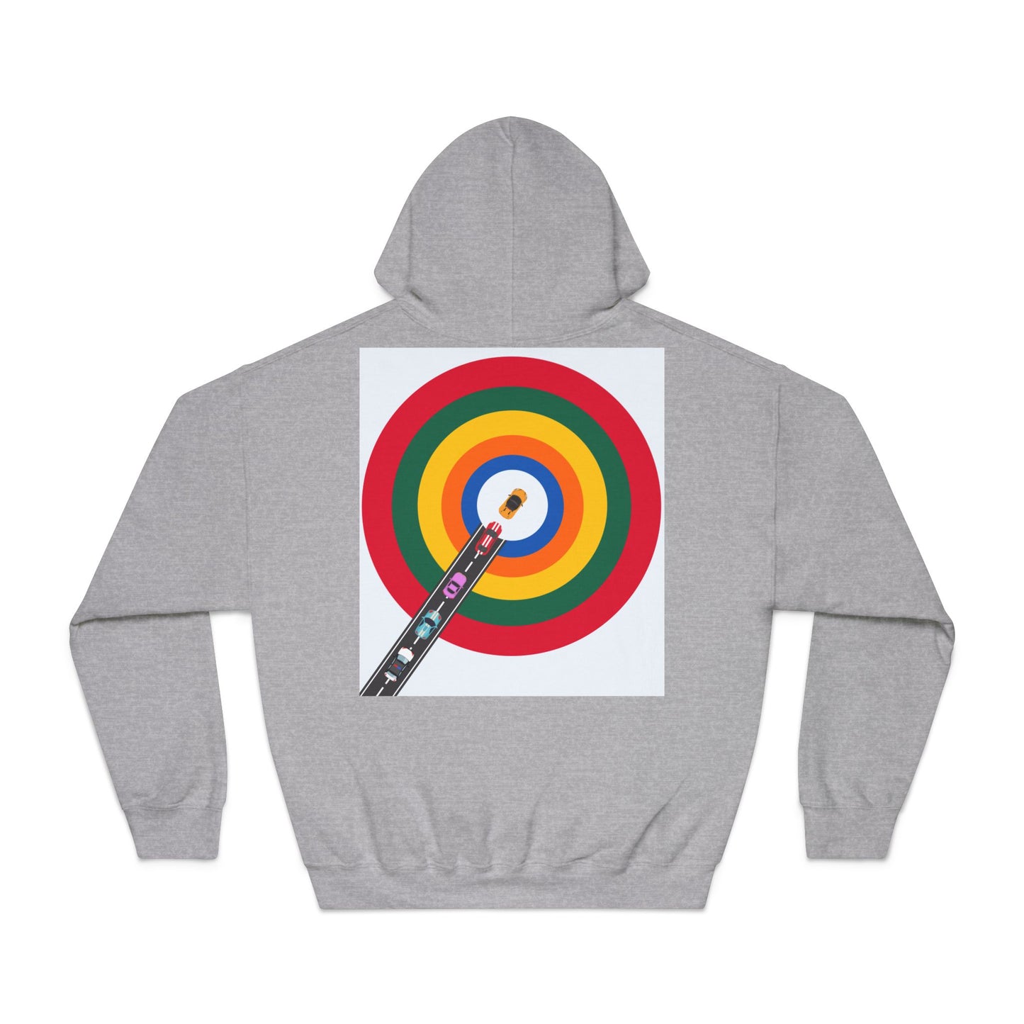Dynamic Racing Circles Hoodie - F1 Inspired Design with Car Focus