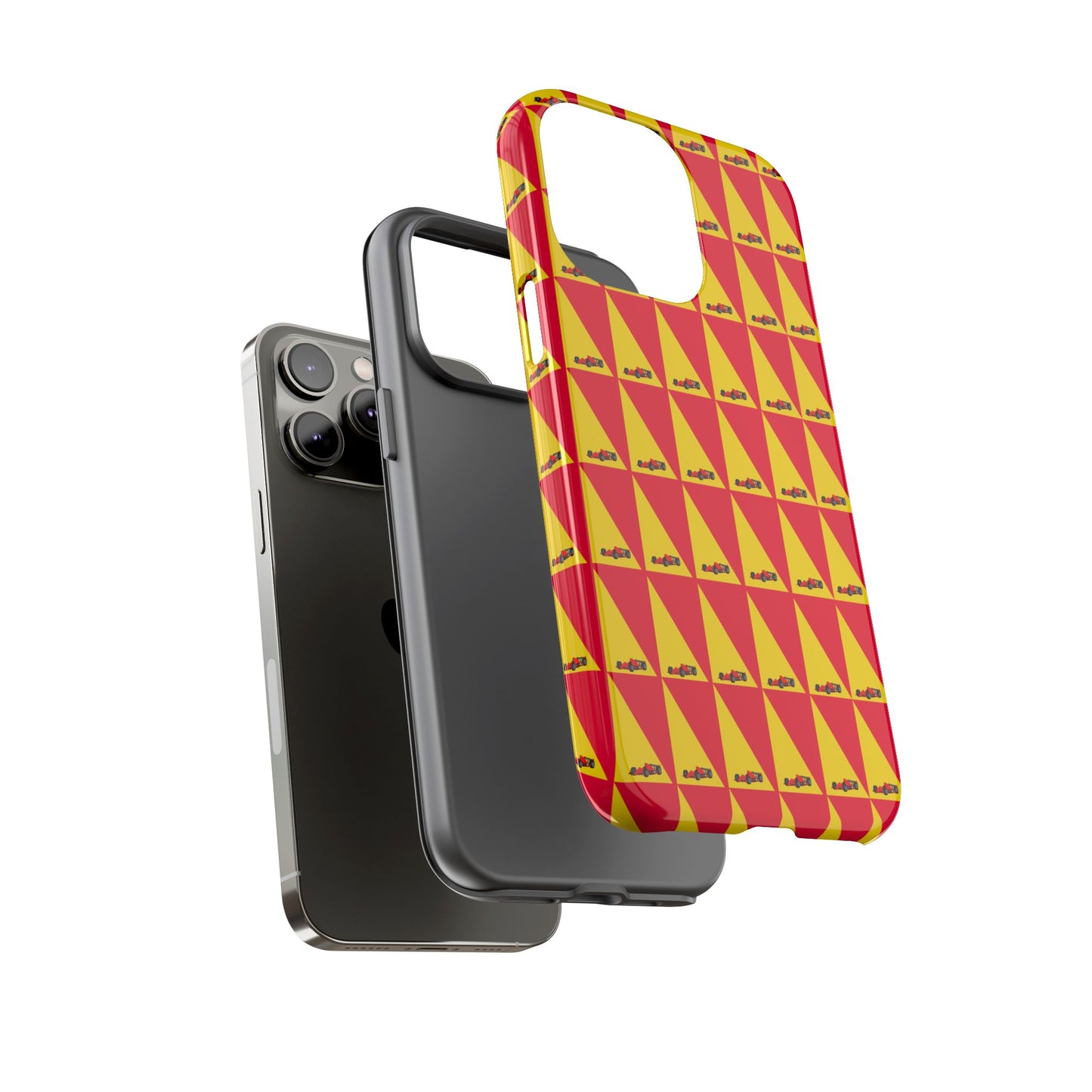 WIP25 iPhone Case – Triangular Grid Car Pattern | Sleek Racing-Inspired Tough Cases Design