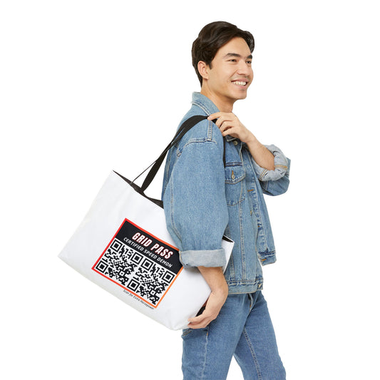 WIP25 Grid Pass Weekender Tote Bag – Certified Speed Demon Edition | Motorsport-Inspired Streetwear