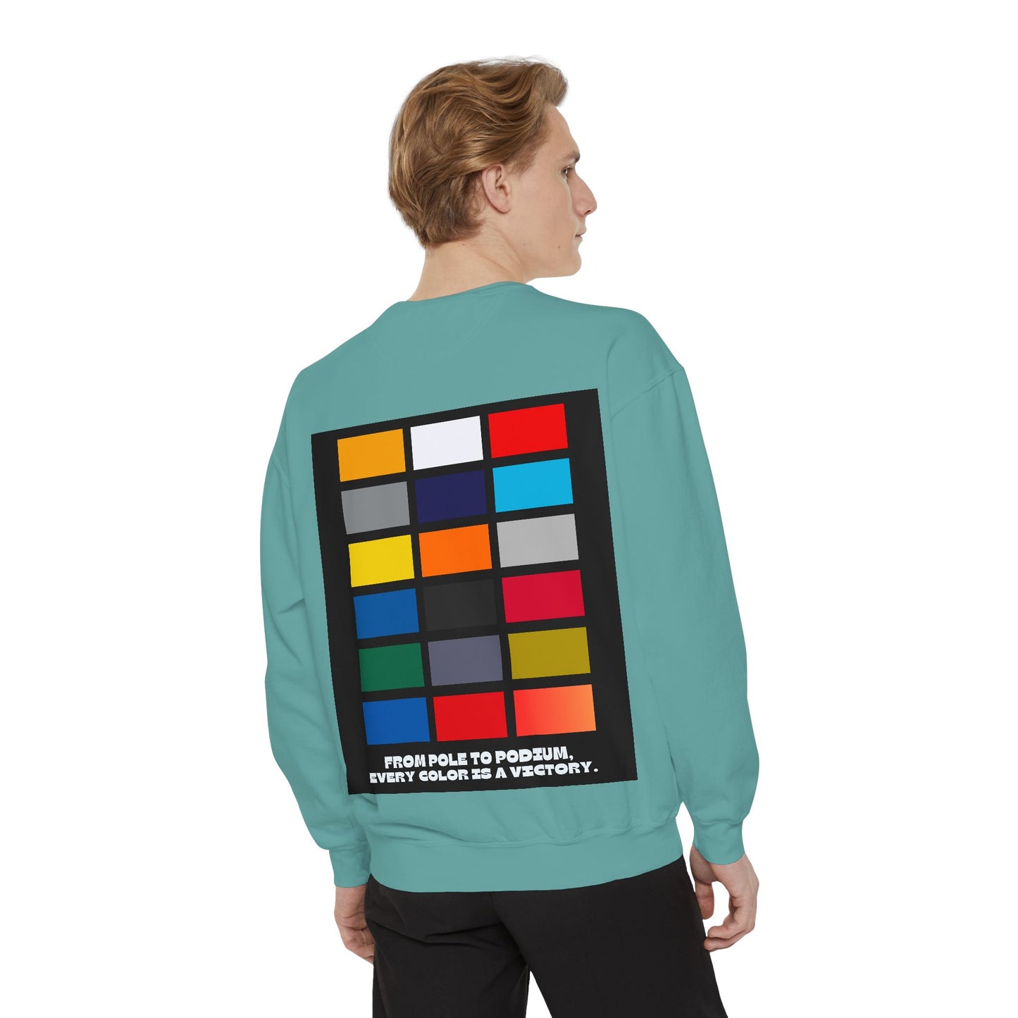 “From Pole to Podium” Sweatshirt | F1 Racing Team Colors & Victory-Inspired Apparel