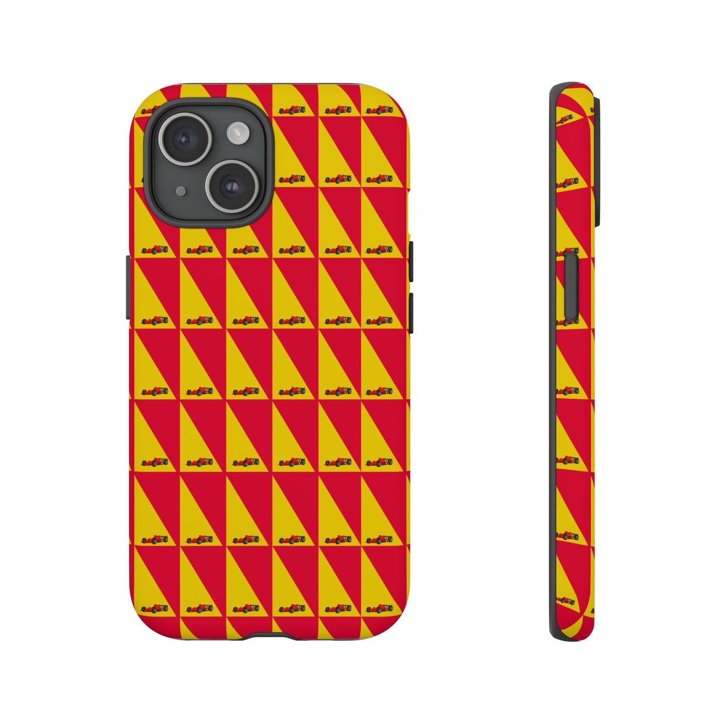 WIP25 iPhone Case – Triangular Grid Car Pattern | Sleek Racing-Inspired Tough Cases Design