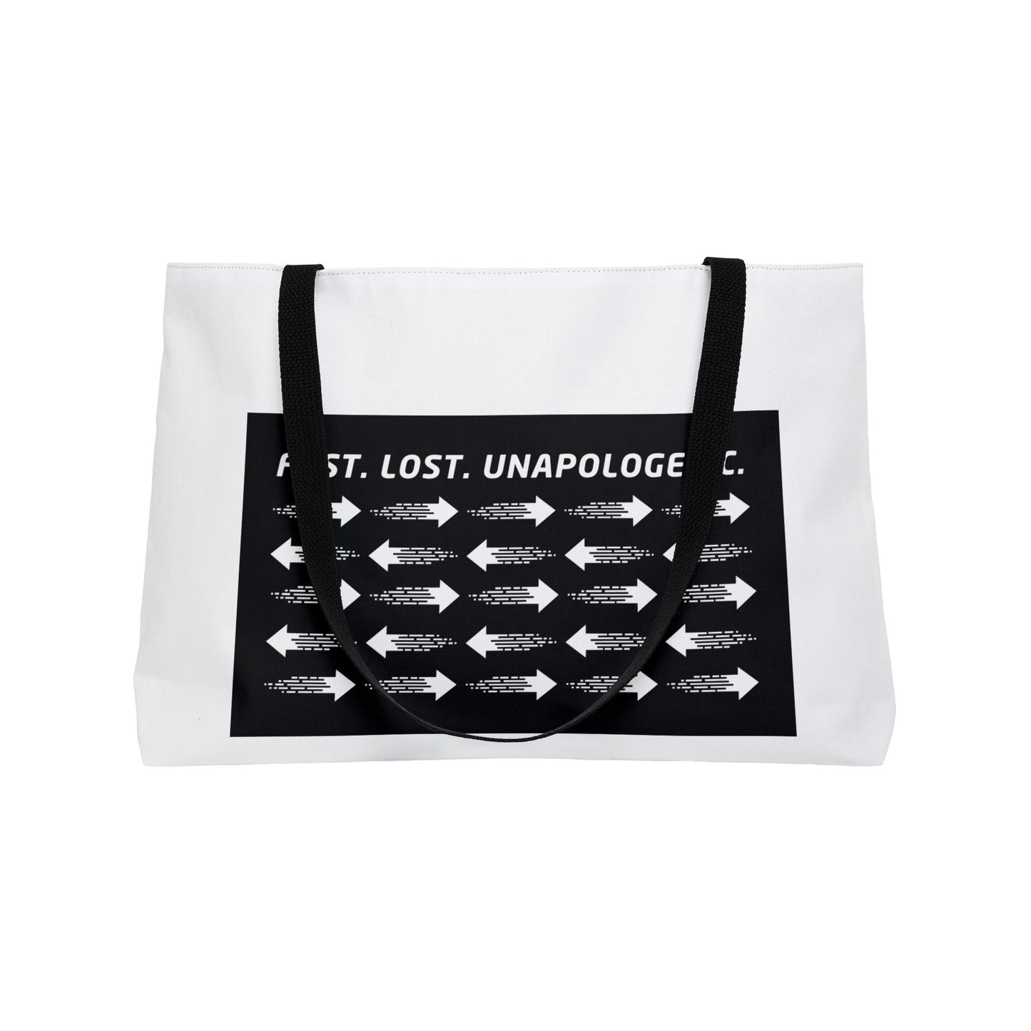 Fast. Lost. Unapologetic. – WIP25 Arrow Chaos Weekender Tote Bag