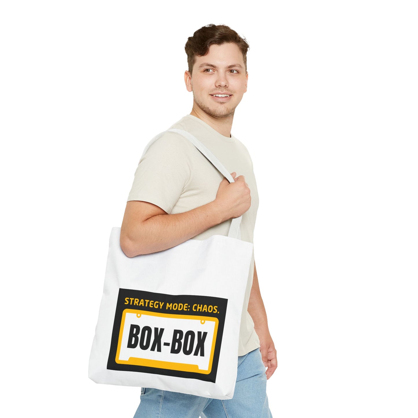BOX BOX| Strategy Mode: Chaos – WIP25 F1-Inspired Tote Bag