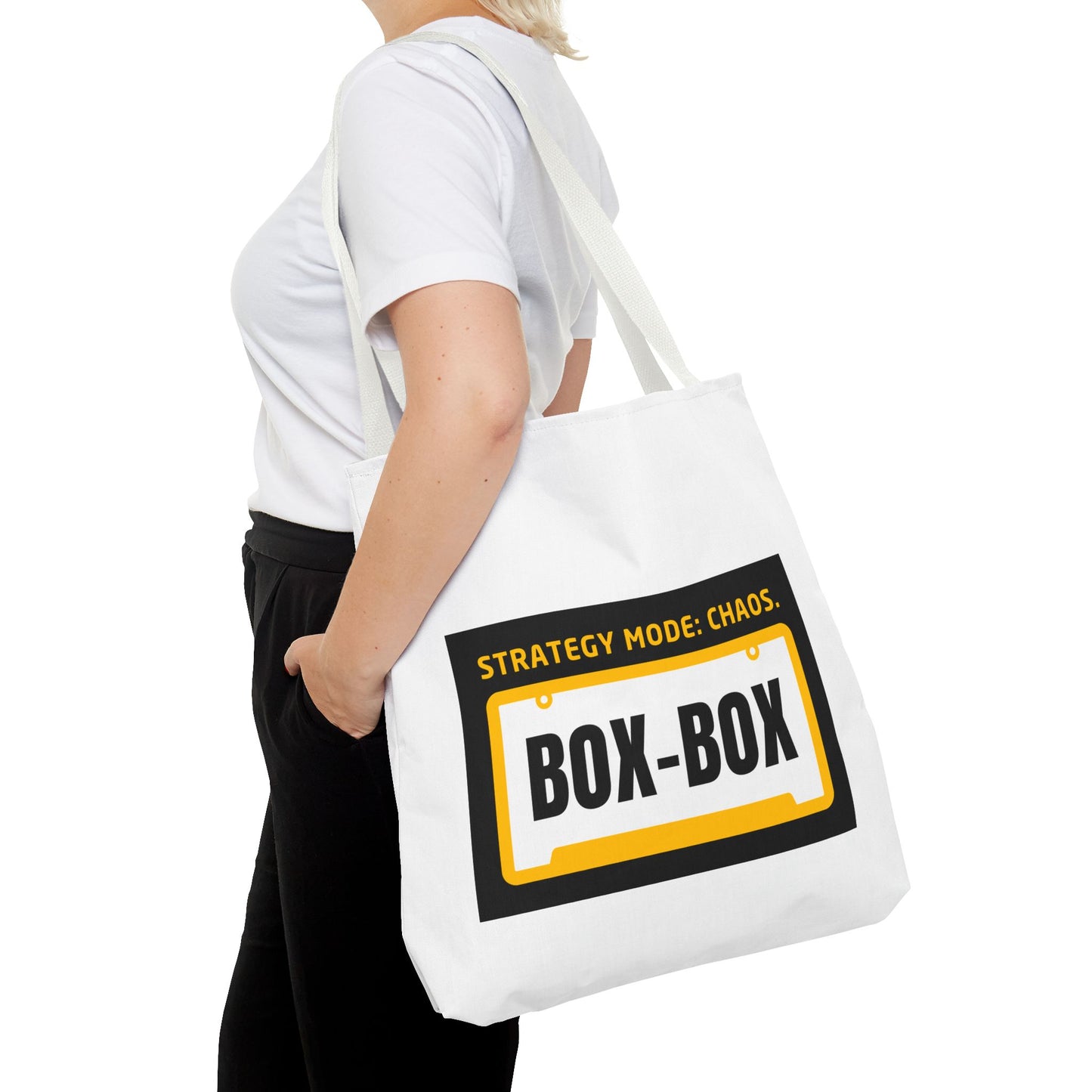 BOX BOX| Strategy Mode: Chaos – WIP25 F1-Inspired Tote Bag