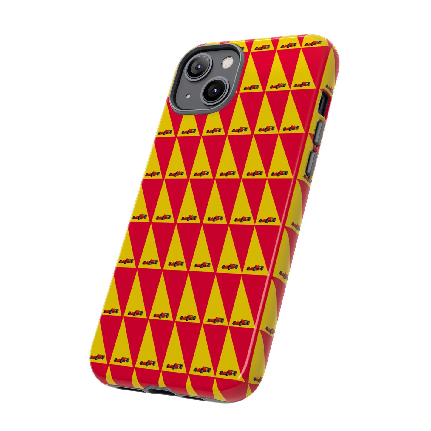 WIP25 iPhone Case – Triangular Grid Car Pattern | Sleek Racing-Inspired Tough Cases Design