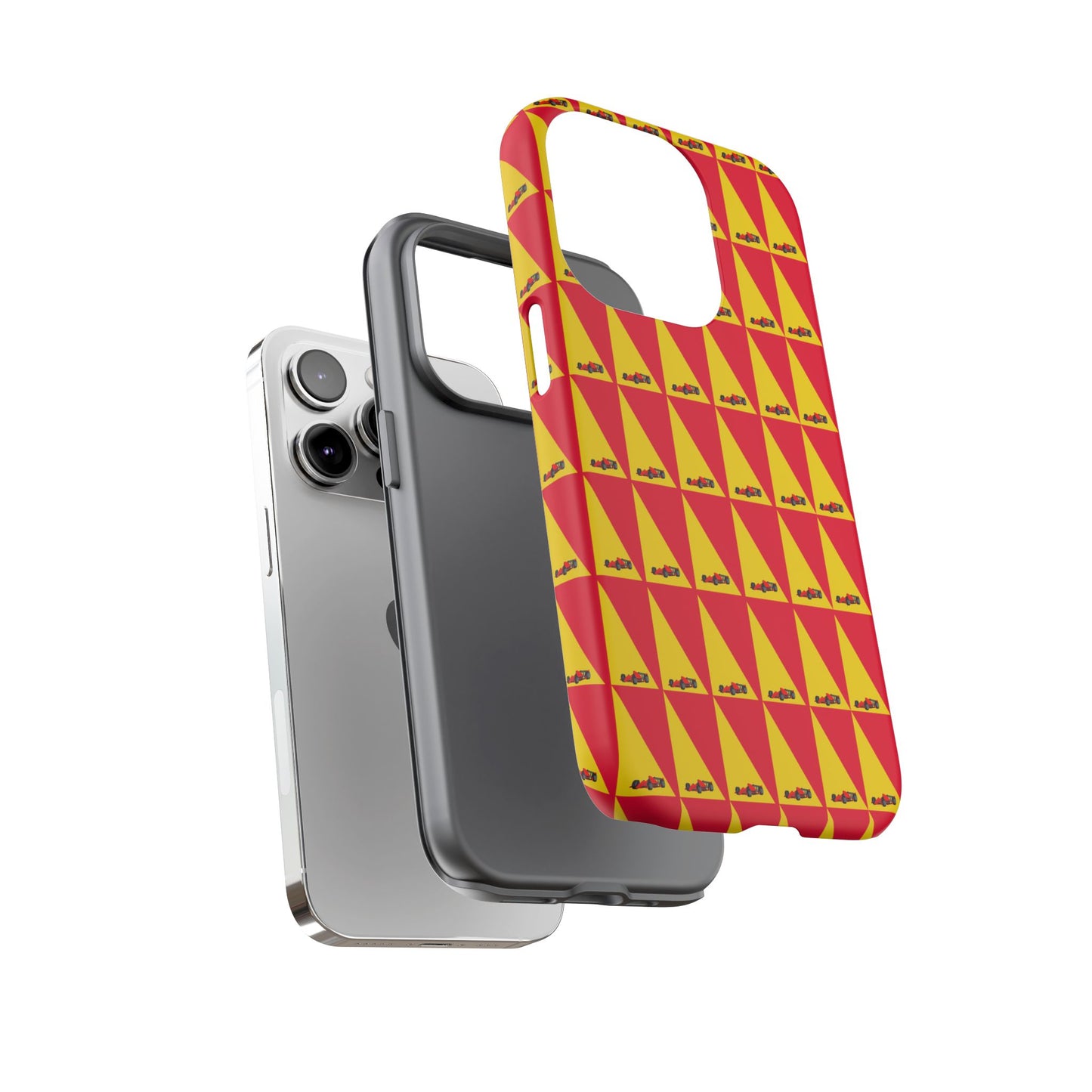 WIP25 iPhone Case – Triangular Grid Car Pattern | Sleek Racing-Inspired Tough Cases Design