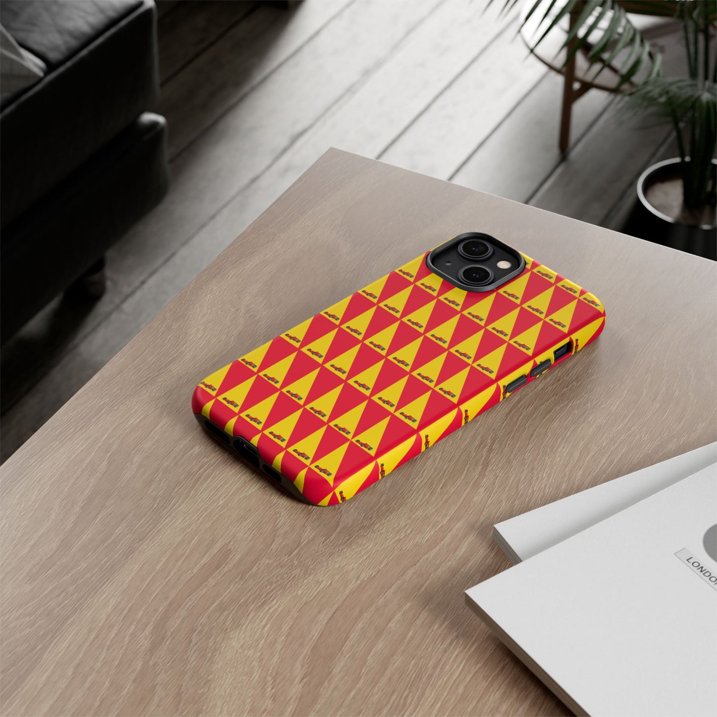 WIP25 iPhone Case – Triangular Grid Car Pattern | Sleek Racing-Inspired Tough Cases Design