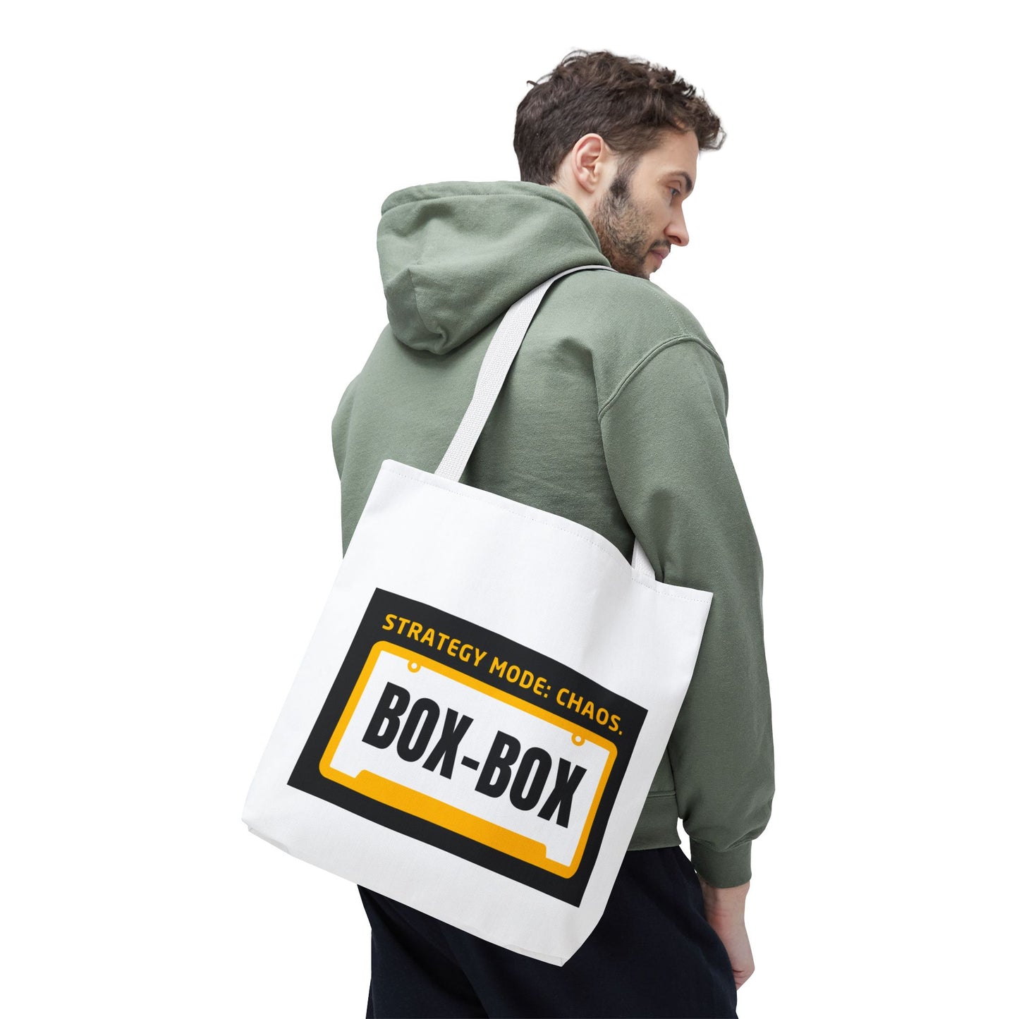 BOX BOX| Strategy Mode: Chaos – WIP25 F1-Inspired Tote Bag