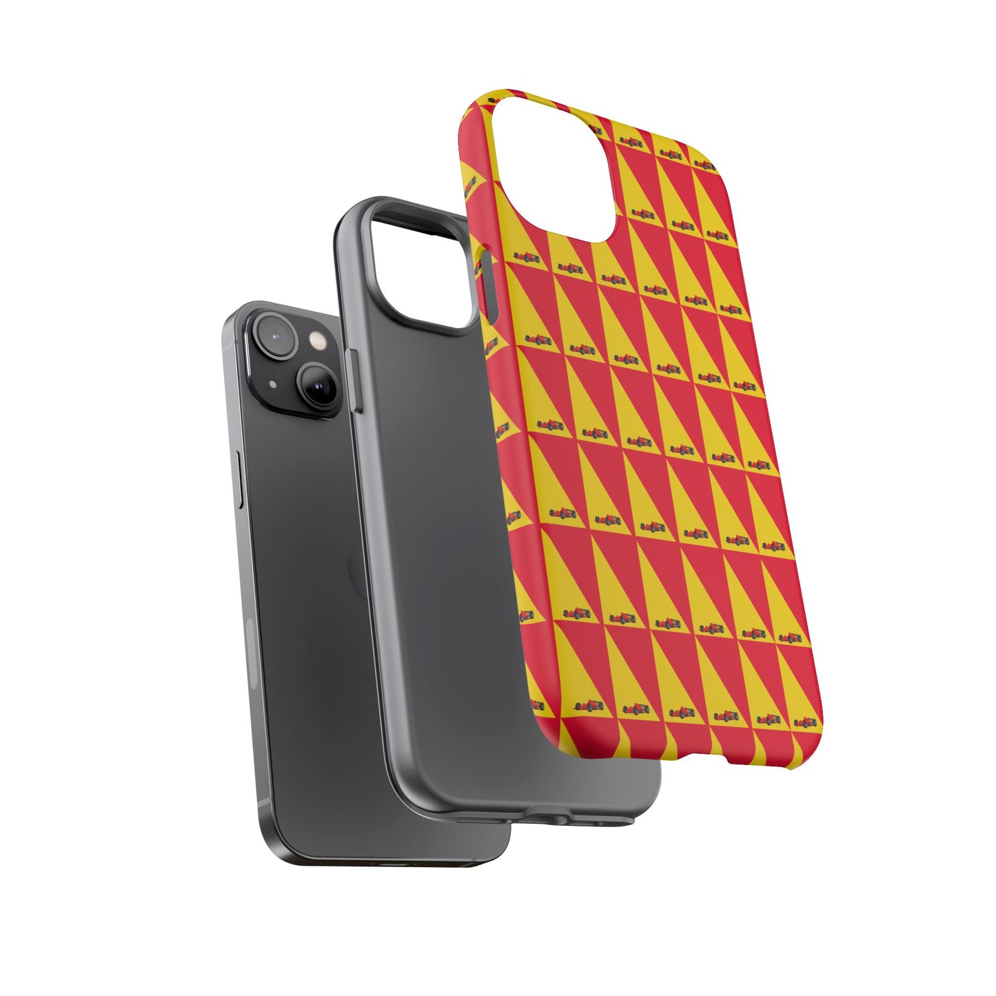 WIP25 iPhone Case – Triangular Grid Car Pattern | Sleek Racing-Inspired Tough Cases Design