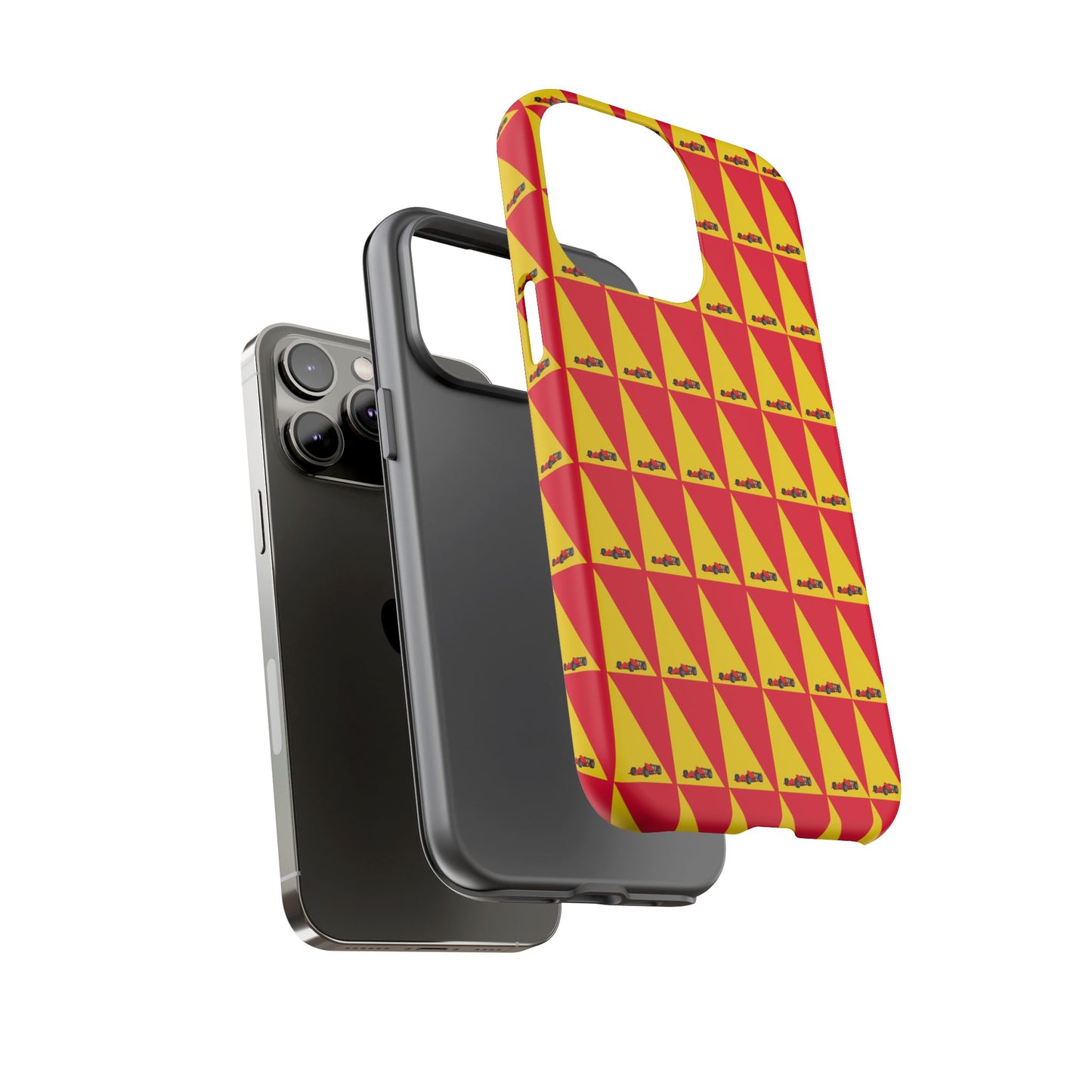WIP25 iPhone Case – Triangular Grid Car Pattern | Sleek Racing-Inspired Tough Cases Design