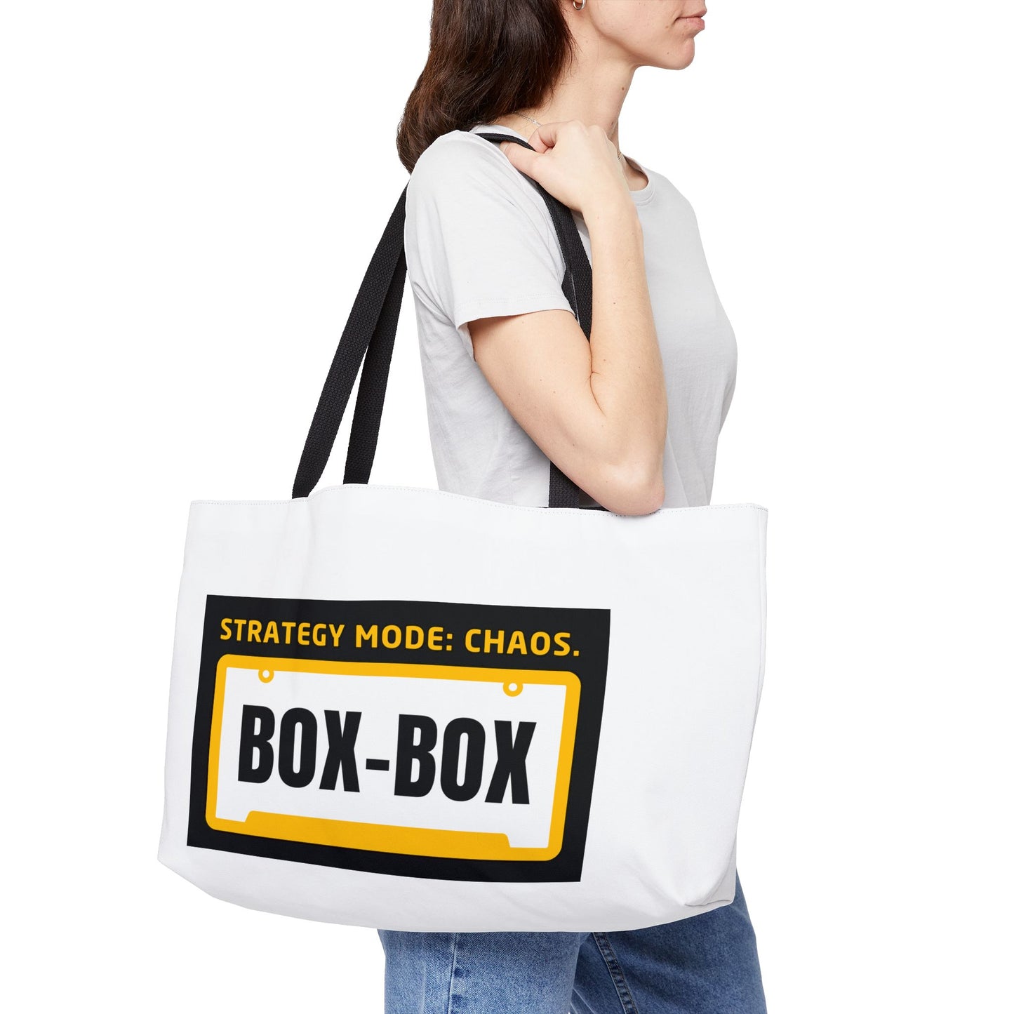 BOX BOX| Strategy Mode: Chaos – WIP25 F1-Inspired Weekender Tote Bag for Travel & Leisure