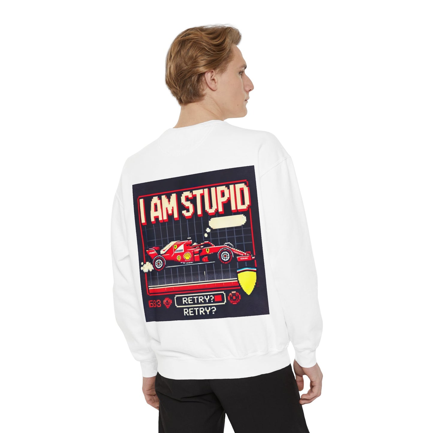 “I Am Stupid” – Charles Leclerc Racing Quote Sweatshirt | F1 Meme Apparel