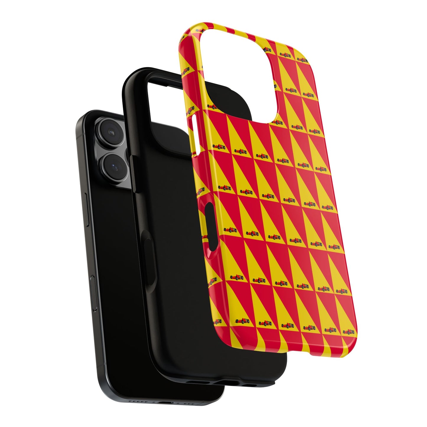 WIP25 iPhone Case – Triangular Grid Car Pattern | Sleek Racing-Inspired Tough Cases Design