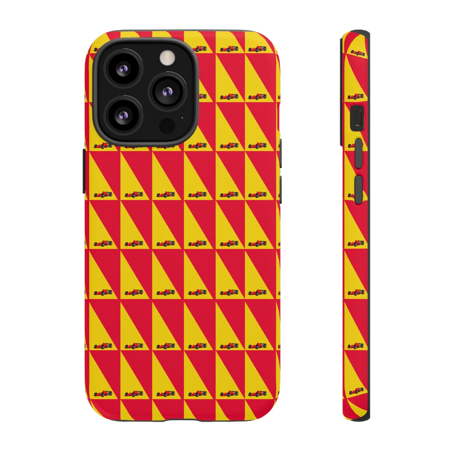 WIP25 iPhone Case – Triangular Grid Car Pattern | Sleek Racing-Inspired Tough Cases Design