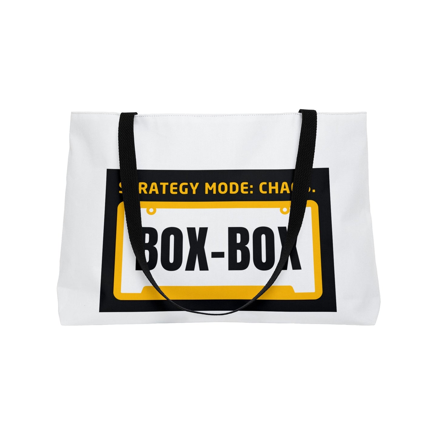 BOX BOX| Strategy Mode: Chaos – WIP25 F1-Inspired Weekender Tote Bag for Travel & Leisure