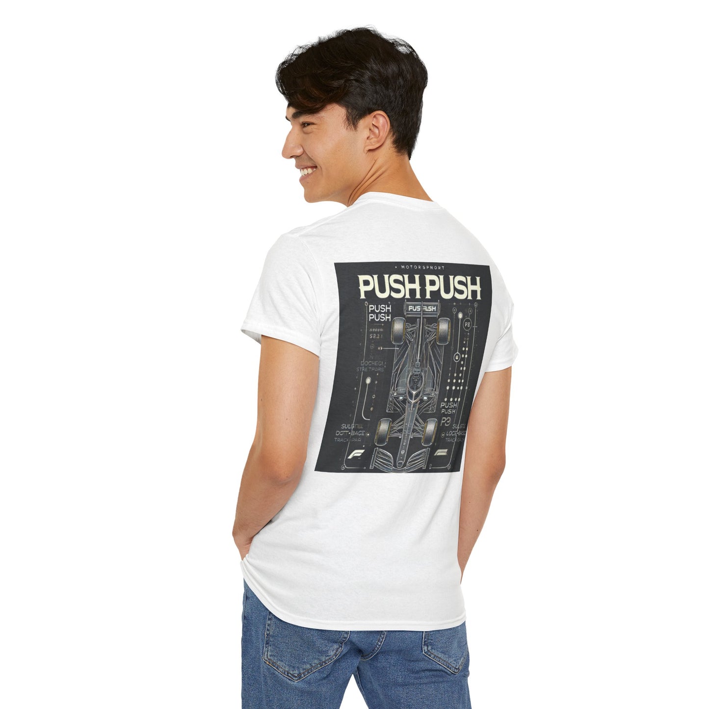 PUSH PUSH – Motorsport Streetwear Tee | Race Radio Command Edition