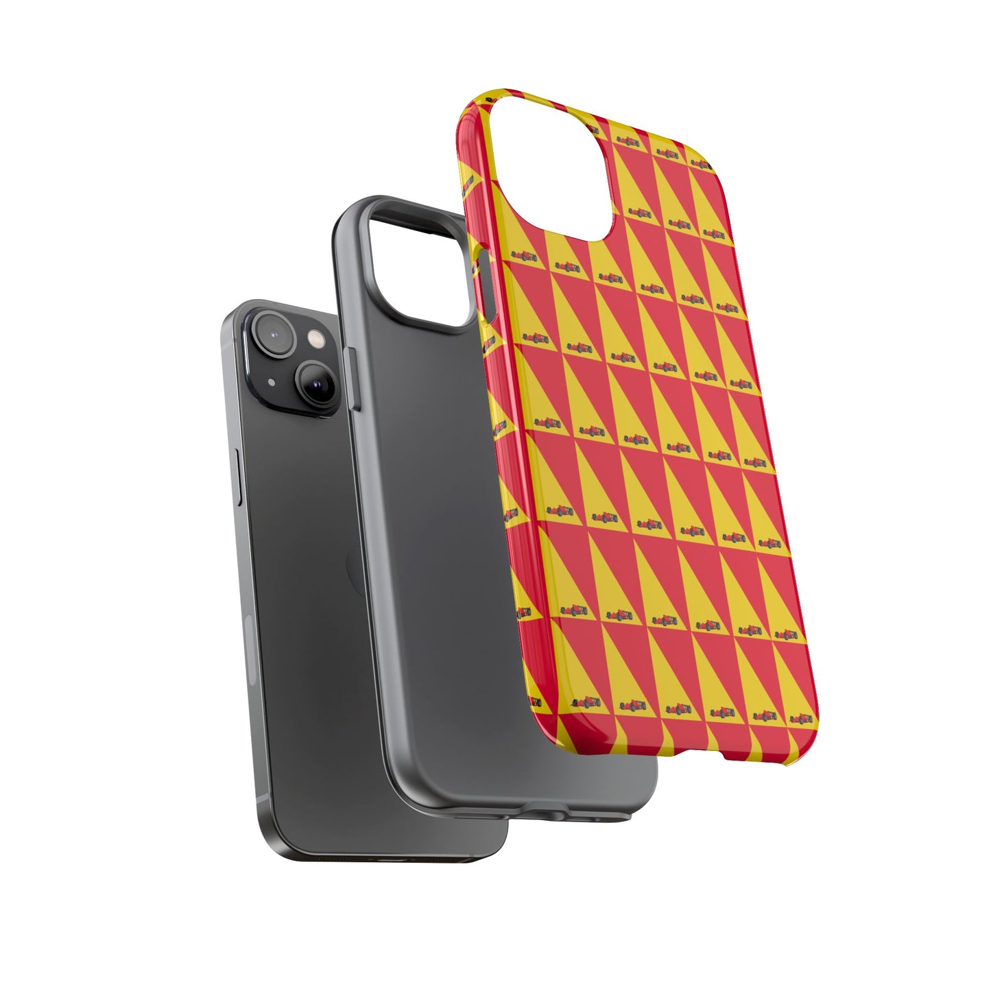 WIP25 iPhone Case – Triangular Grid Car Pattern | Sleek Racing-Inspired Tough Cases Design