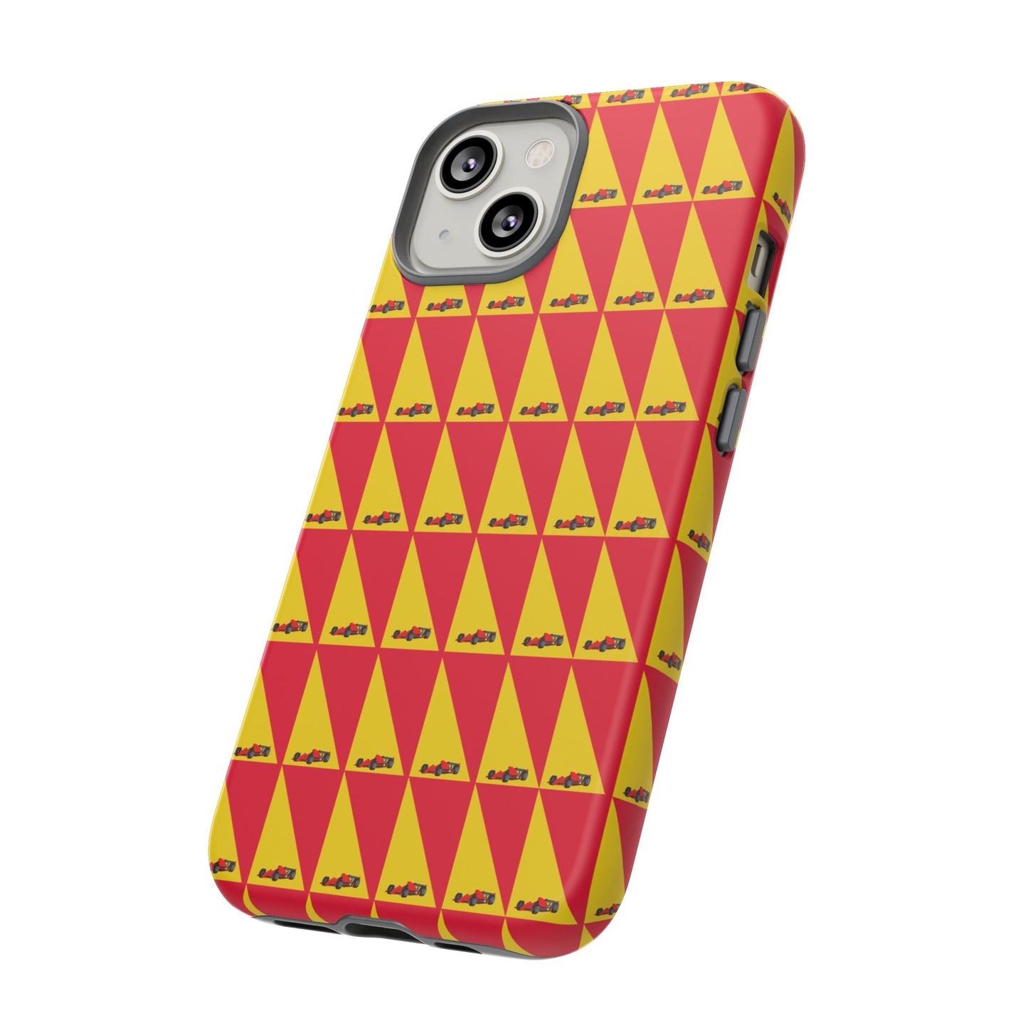 WIP25 iPhone Case – Triangular Grid Car Pattern | Sleek Racing-Inspired Tough Cases Design