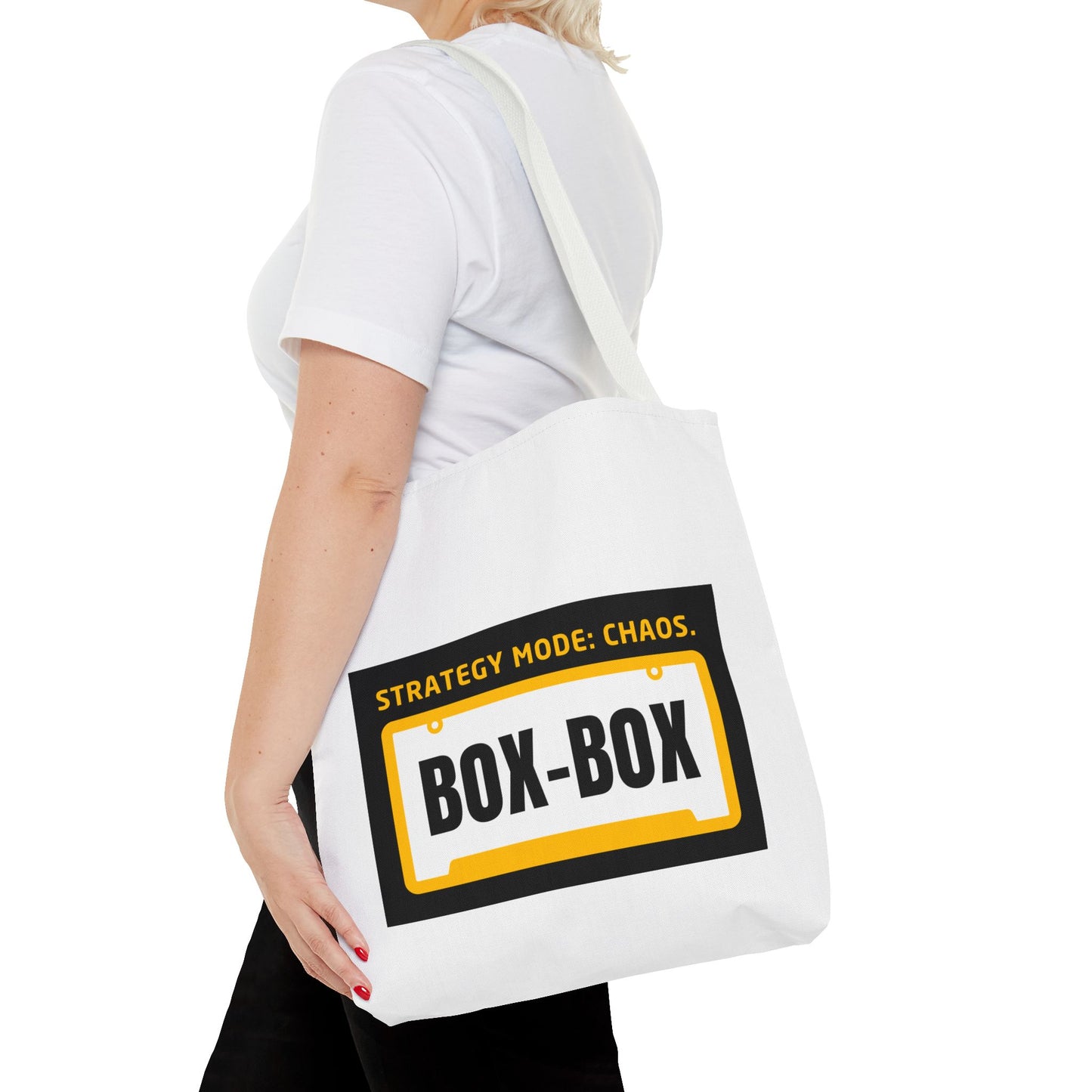 BOX BOX| Strategy Mode: Chaos – WIP25 F1-Inspired Tote Bag
