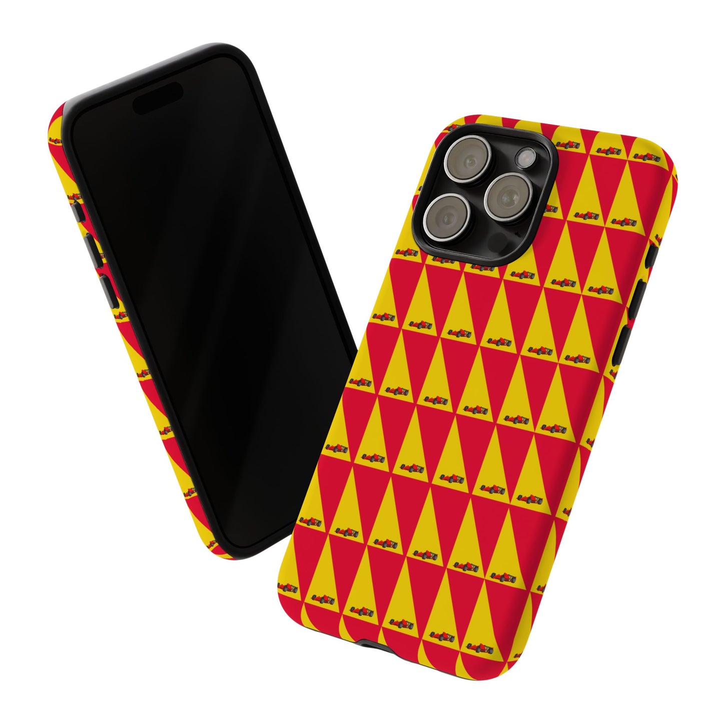 WIP25 iPhone Case – Triangular Grid Car Pattern | Sleek Racing-Inspired Tough Cases Design