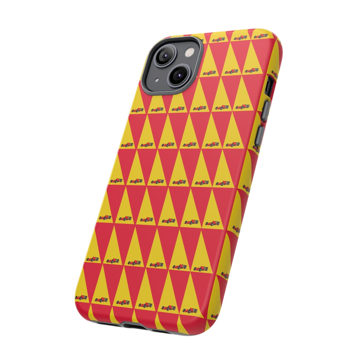 WIP25 iPhone Case – Triangular Grid Car Pattern | Sleek Racing-Inspired Tough Cases Design