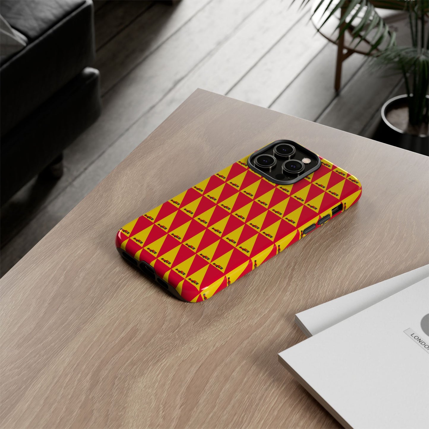 WIP25 iPhone Case – Triangular Grid Car Pattern | Sleek Racing-Inspired Tough Cases Design