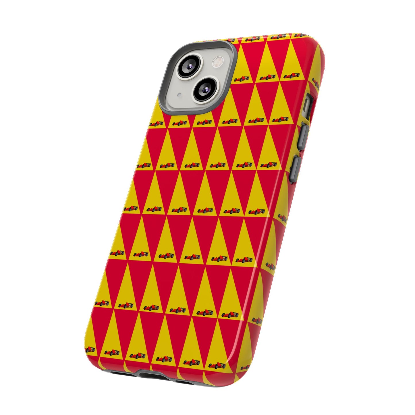 WIP25 iPhone Case – Triangular Grid Car Pattern | Sleek Racing-Inspired Tough Cases Design