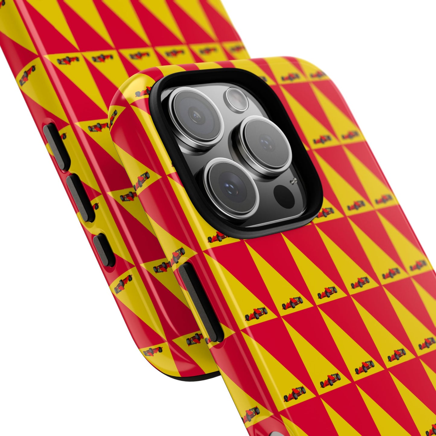 WIP25 iPhone Case – Triangular Grid Car Pattern | Sleek Racing-Inspired Tough Cases Design