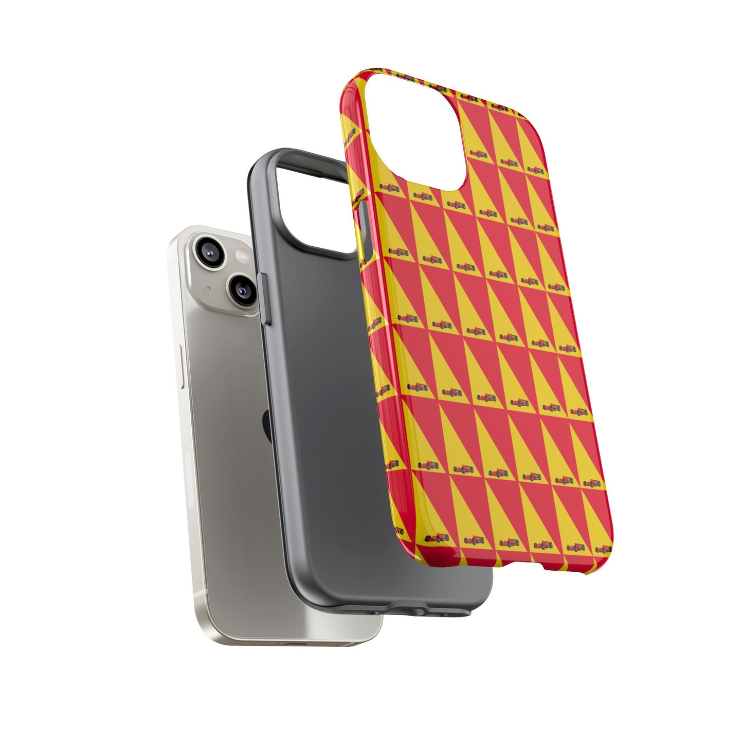 WIP25 iPhone Case – Triangular Grid Car Pattern | Sleek Racing-Inspired Tough Cases Design