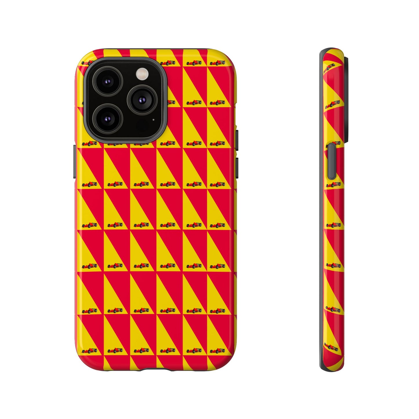 WIP25 iPhone Case – Triangular Grid Car Pattern | Sleek Racing-Inspired Tough Cases Design