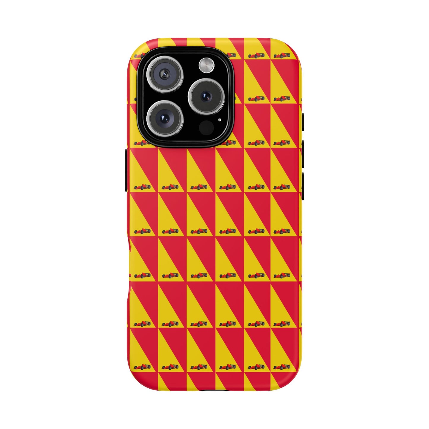 WIP25 iPhone Case – Triangular Grid Car Pattern | Sleek Racing-Inspired Tough Cases Design