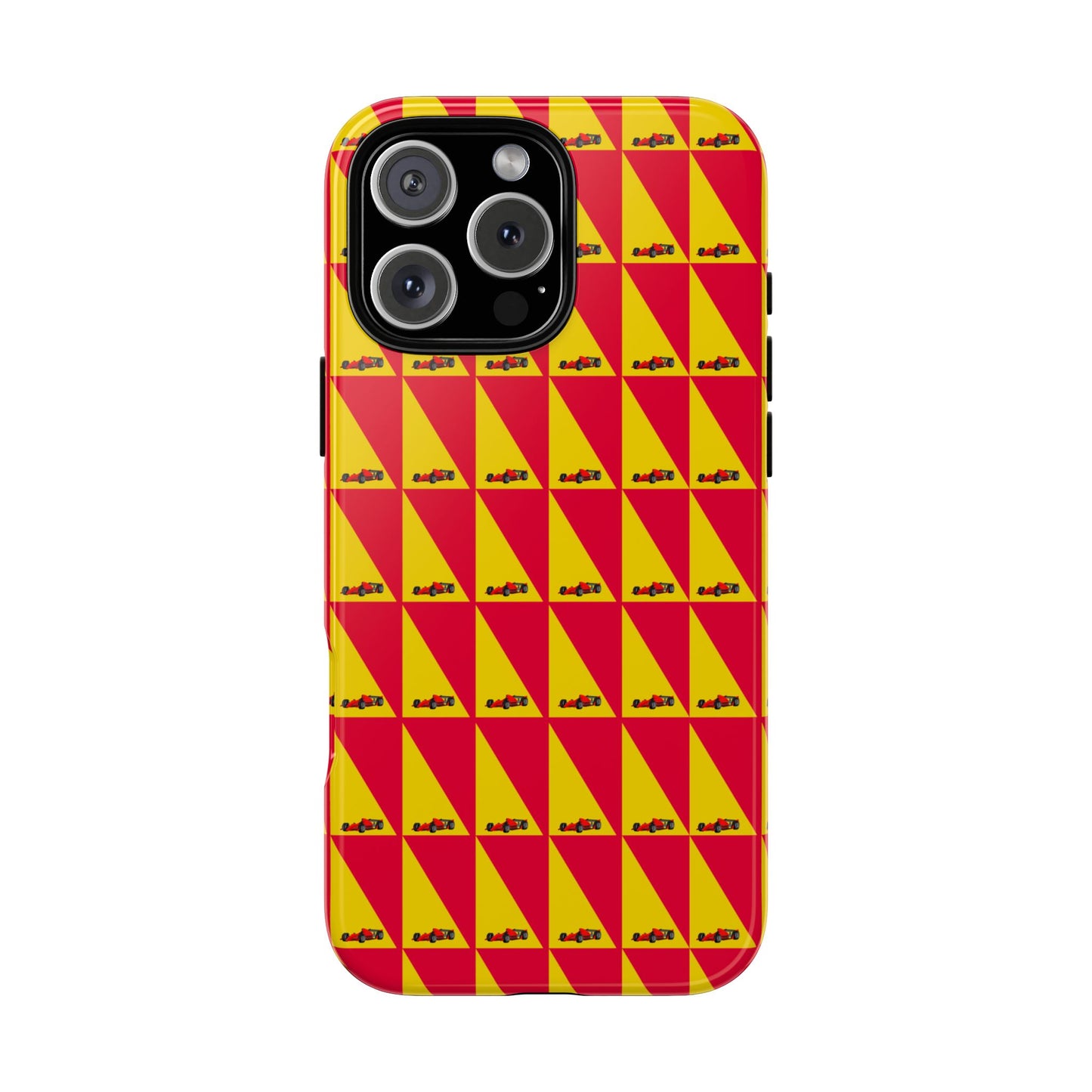 WIP25 iPhone Case – Triangular Grid Car Pattern | Sleek Racing-Inspired Tough Cases Design